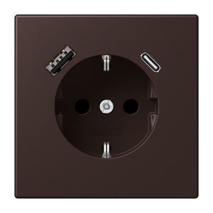 Wandcontactdoos met R/A + lader USB A+C Saf+ LC4320J