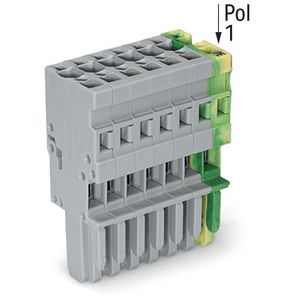 1-draads female steker CAGE CLAMP 4mm² groen-geel/gr VVE=25