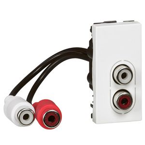 Dubbele RCA-contactdoos 1 module wit Mosaic