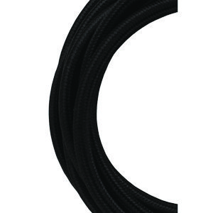 Lengte a 3m. Textielsnoer 3C 3x0,75mm² zwart