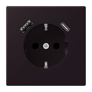 Wandcontactdoos met R/A + lader USB A+C Saf+ LC4320E