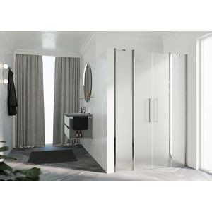Nisdeur Y22A 1170-1210x2000mm chroom satin 2xdraaidelen