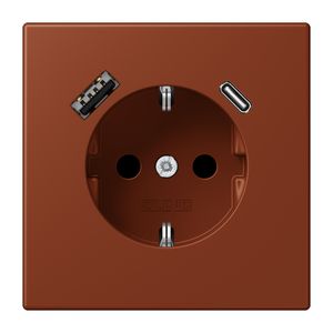 Wandcontactdoos met R/A + lader USB A+C Saf+ LC4320D