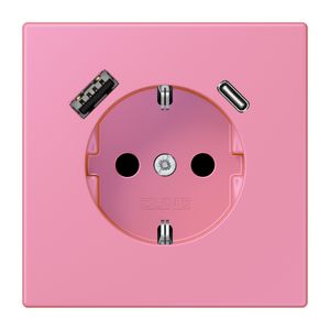 Wandcontactdoos met R/A + lader USB A+C Saf+ LC4320C