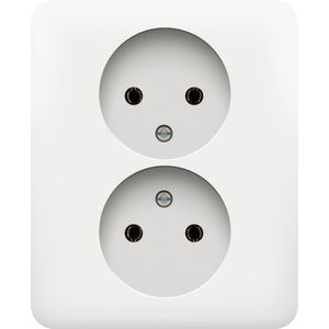 Dubbel 2pol stopcontact z.aarding volledig app. white VVE=10