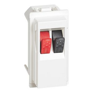 Luidspreker contactdoos zw-ro wit LivingNow
