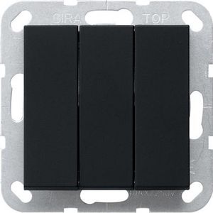 Wipdrukcontact  BS 3-voudig maakc. System 55 zwart m