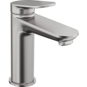Wave 1-hendel wastafelmengkraan M rvs geborsteld sprong 122mm