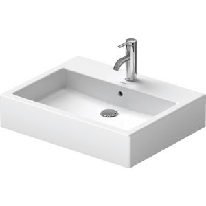 VERO #045260 opzetwastafel 595mm wit met kraangat met overloop geslepen onderzijde