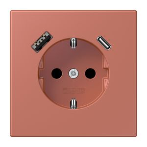 Wandcontactdoos met R/A + lader USB A+C Saf+ LC32121