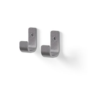 Set a 2 handdoekhaak HOOK CURVED rvs geborsteld