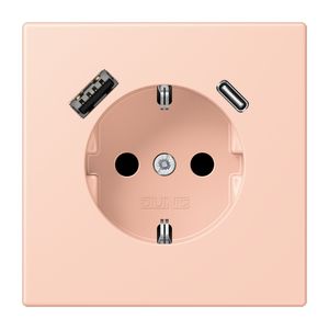 Wandcontactdoos met R/A + lader USB A+C Saf+ LC32112
