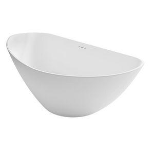 Vrijstaand ligbad Granada asymm. links 190x90cm mat wit solid surface incl. sifon