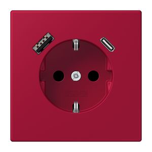 Wandcontactdoos met R/A + lader USB A+C Saf+ LC32100