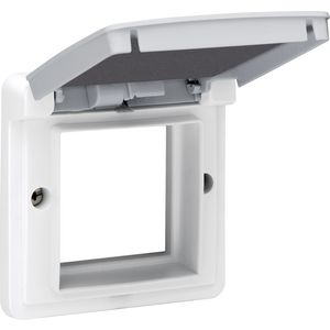 Spuitwaterdicht aanpaskader met klapdeksel 45x45mm grijs