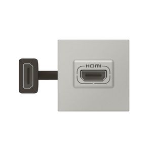 Contactdoos HDMI voorbekabeld 2 modulen ALU Mosaic