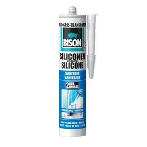 Siliconenkit Sanitair transparant/grijs 300ml VVE=12
