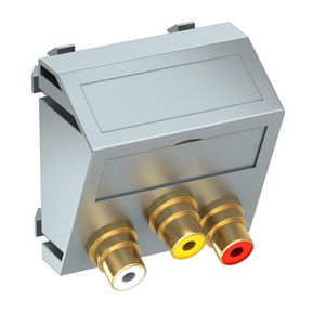 Draagplaat audio 3x kop. connect.-connect. 45x45mm 6105204