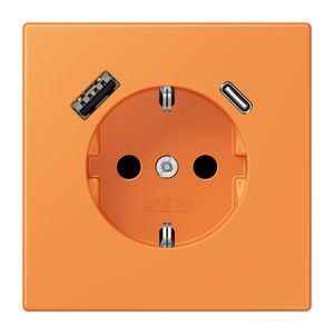 Wandcontactdoos met R/A + lader USB A+C Saf+ LC32081