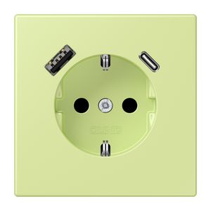 Wandcontactdoos met R/A + lader USB A+C Saf+ LC32053