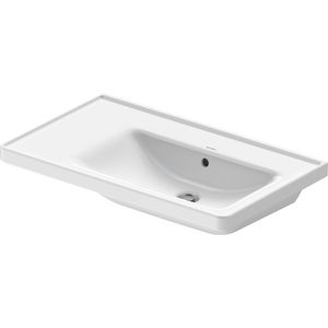 D-NEO #237080 wastafel 800mm wit zonder kraangat met overloop