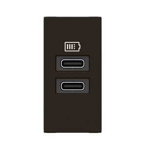 USB lader C + C 15W 1 module zwart Mosaic VVE=10
