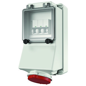 Wandcontactdoos 16A 5-polig  6H 400V IP44 + autom.