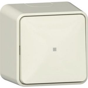 Wipdrukcontact  wisseldrukcontact  ctrl.v. + montageplaat Opbouw creme wit