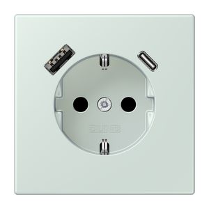 Wandcontactdoos met R/A + lader USB A+C Saf+ LC32034