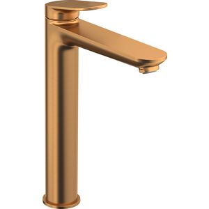 Wave 1-hendel wastafelmengkraan XL highriser brons geborsteld sprong 176mm