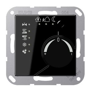 Ruimtethermostaat + 4 bin A/AS zwart KNX