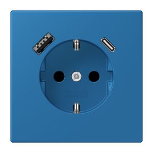 Wandcontactdoos met R/A + lader USB A+C Saf+ LC32030