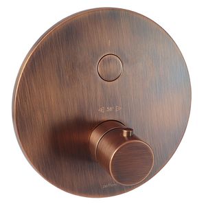 Inbouwset therm. douchemengkraan open/sluit 180mm geborsteld koper