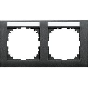 Afdekframe Merten M-Pure 2 stellen tekstveld horizontaal ant