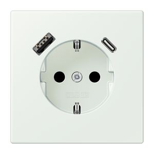 Wandcontactdoos met R/A + lader USB A+C Saf+ LC32024