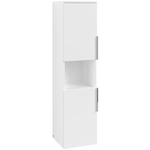 Hoge kast ARCHITECTURA 350x1400x346mm wit mat B89700MS greep alu. glans