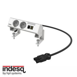 Ampère opbouwunit wit 3v. 2x wandcontactdoos + 1x RJ45 + 1x HDMI