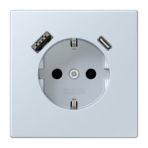 Wandcontactdoos met R/A + lader USB A+C Saf+ LC32023