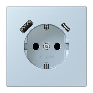 Wandcontactdoos met R/A + lader USB A+C Saf+ LC32022