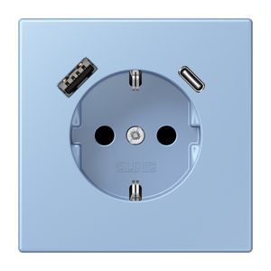 Wandcontactdoos met R/A + lader USB A+C Saf+ LC32021