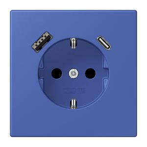 Wandcontactdoos met R/A + lader USB A+C Saf+ LC32020