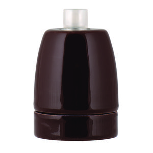 Lamphouder porselein E27 bruin