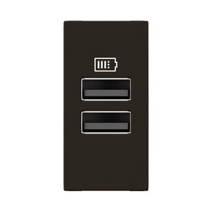 USB lader A + A 15W 1 module zwart Mosaic VVE=10