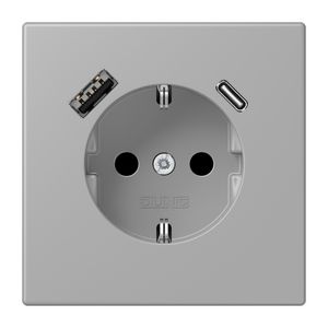 Wandcontactdoos met R/A + lader USB A+C Saf+ LC32012