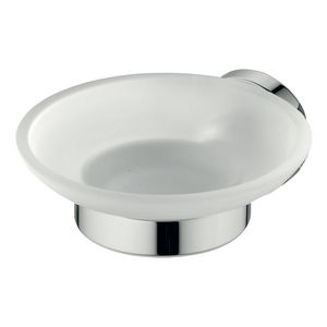IOM zeepschaal mat glas met houder chroom