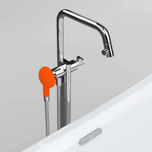 Kaldur badmengkraan vrijstaand chroom incl. inbouwdeel+handdouche (kleur handdouche nader op te geven)