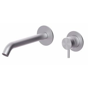 Inbouw wastafelmengkraan INOX TECH+uitloop 180mm rozet diam.60 INOX107AC60