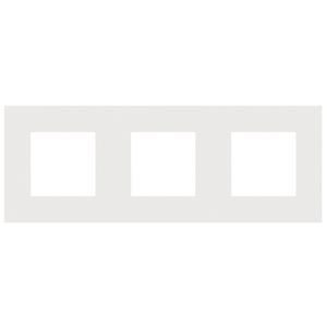 3-Voudige afdekplaat 71mm centerafst. Pure steel white