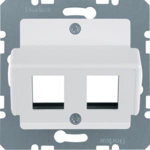 Centraalplaat v 2 AMP-jacks polarwit mat