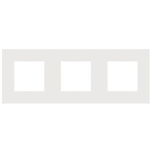3-Voudige afdekplaat 71mm centerafst. Pure steel white